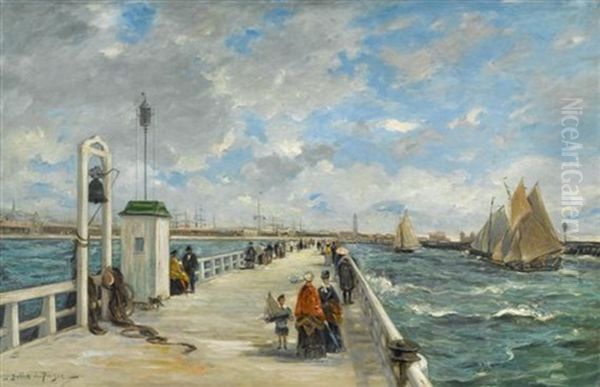 Pierpromenande Oil Painting by Jean Pierre Joseph Bellet de Poisat