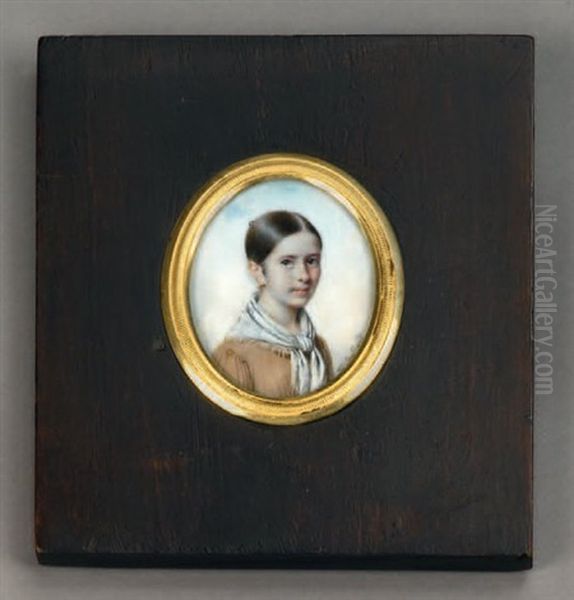 Portrait De Marie-helene Latanze Oil Painting by Zephirin Felix Jean Marius Belliard