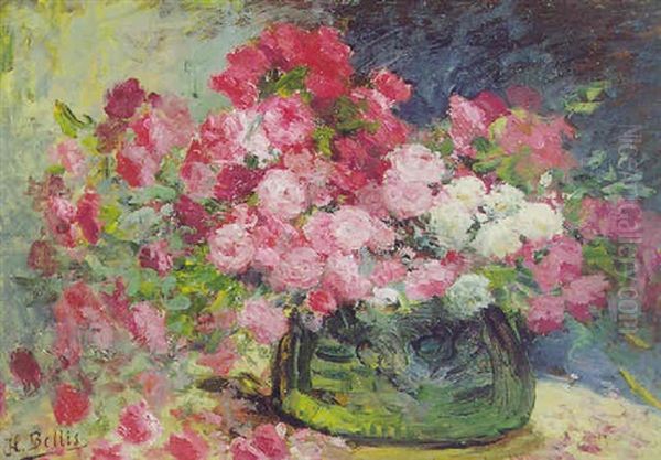 Blumenstraus In Einer Vase Oil Painting by Hubert Bellis
