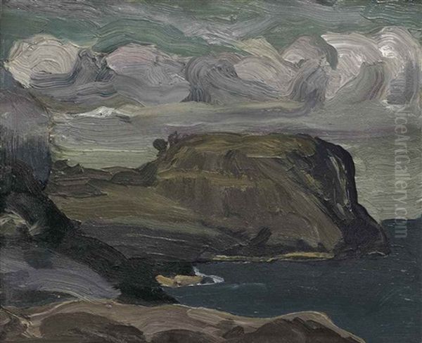 Rocks And Coast Oil Painting by George Wesley Bellows