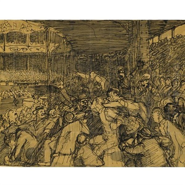 Kill The Umpire Oil Painting by George Bellows