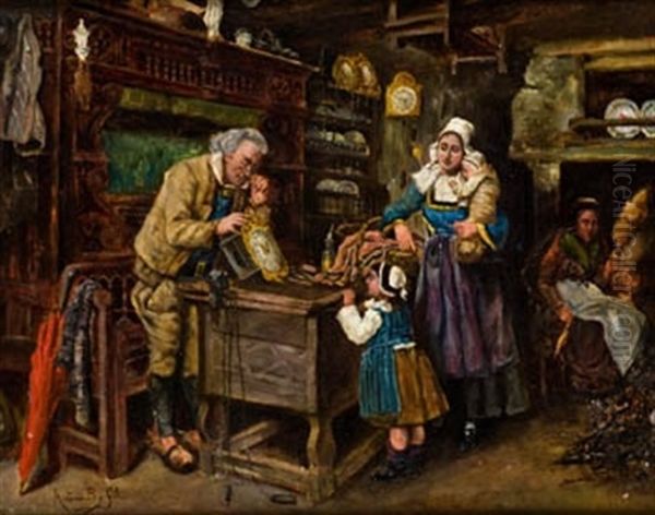 El Prestamista Oil Painting by Juan Antonio Benlliure y Gil