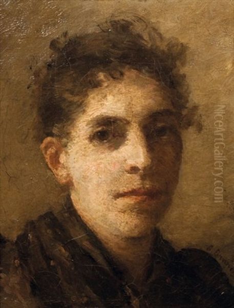 Portrait De Femme Oil Painting by Samuel Bennet