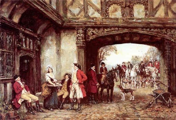 The Stirrup Cup Oil Painting by Frank Moss Bennett