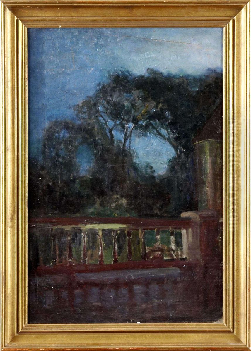 Terass Oil Painting by Gerda Maria Ahlm