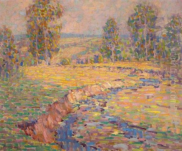 Summer Landscape Oil Painting by John William Bentley