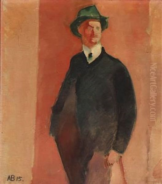 Portait Of The Writer Rasthoj Oil Painting by Axel Bentzen