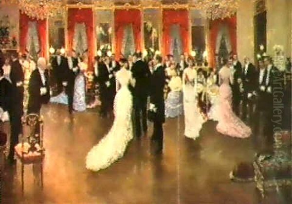 Une Soiree Dans L'hotel Caille Oil Painting by Jean Beraud
