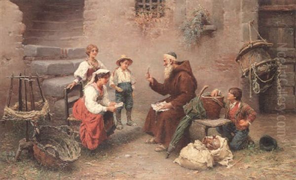 A Lesson In Scripture Oil Painting by Francesco Bergamini