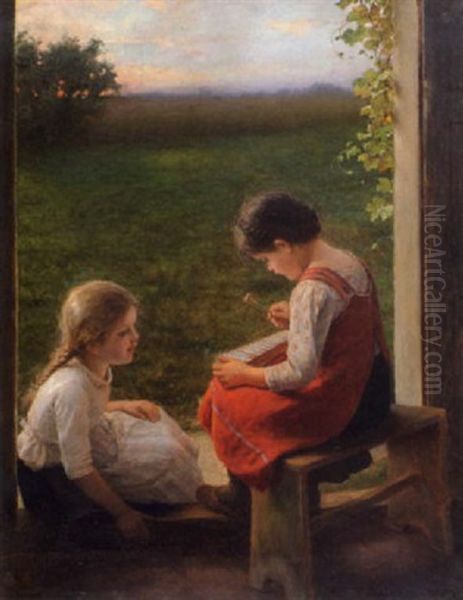 Die Kleine Abendmusik Im Freien Oil Painting by Carl Von Bergen