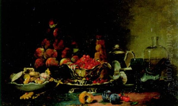 Stilleben Mit Fruchten Oil Painting by Denis Pierre Bergeret