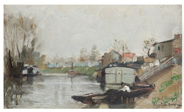 Forstad Till Paris Oil Painting by Richard (Sven R.) Bergh