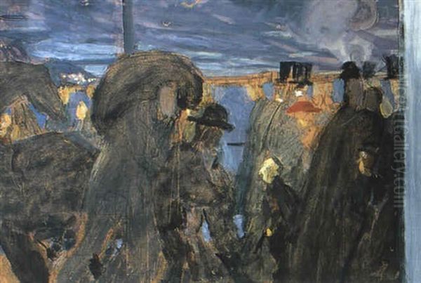 Slussen Oil Painting by Richard (Sven R.) Bergh