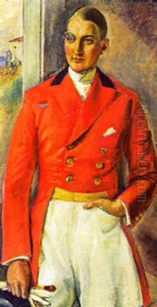 Portratt Av Ryttare Oil Painting by Svante Bergh