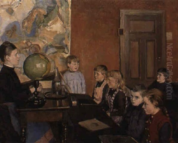 Geografilektionen Oil Painting by Endis Bergstrom