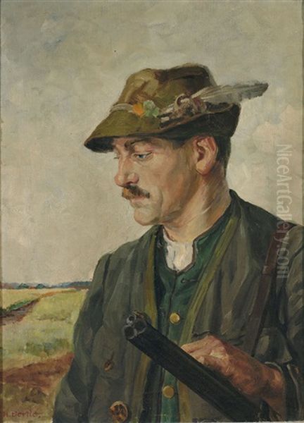 Portrait Eines Jungen Jagers Oil Painting by Hans Bertle