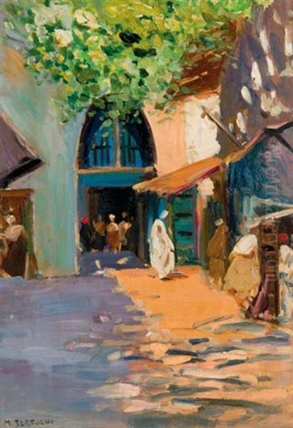 Le Souk Ombrage, Maroc Oil Painting by Mariano Bertuchi