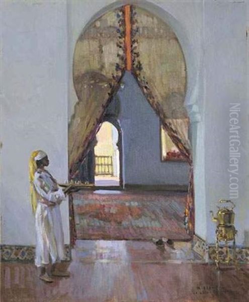 Scene D'interieur Oil Painting by Mariano Bertuchi