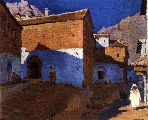 Scene De Rue Oil Painting by Mariano Bertuchi