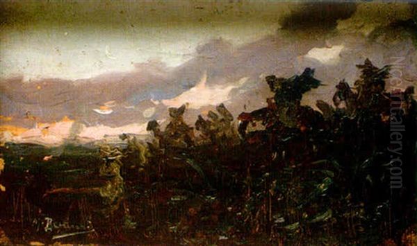 Caballeria Arabe En Emboscada Oil Painting by Mariano Bertuchi