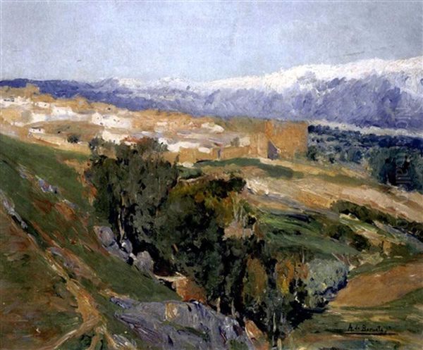 La Sierra De Guadarrama (the Guadarrama Mountains) Oil Painting by Aureliano De Beruete