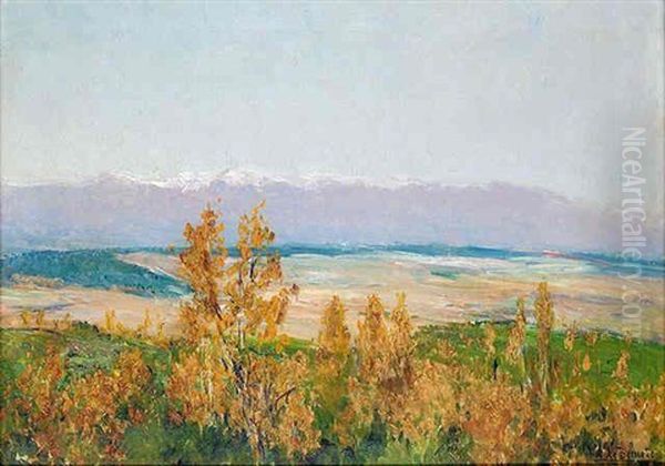 El Guadarrama En Otono Desde El Plantio Oil Painting by Aureliano de Beruete y Moret