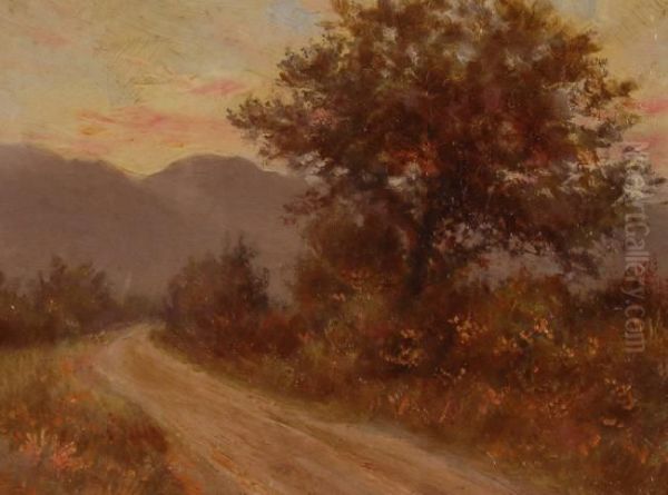Rural Landscapes Atsunset And By Moonlight Oil Painting by James Aitken