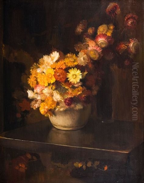 Fleurs Sechees Oil Painting by Pascal De Beucker