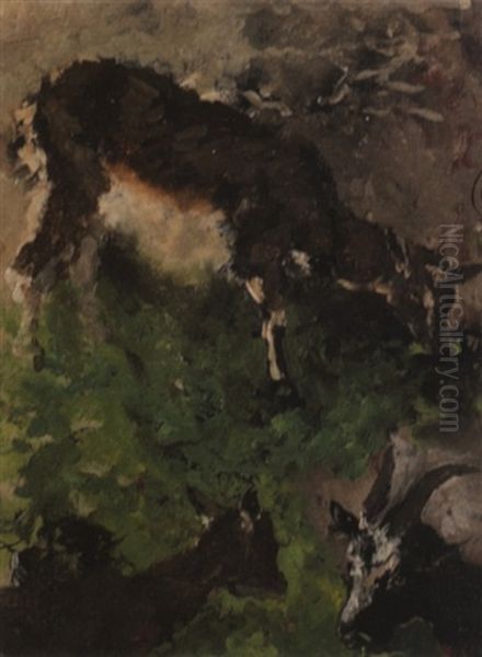 Three Goats Oil Painting by Mose Bianchi