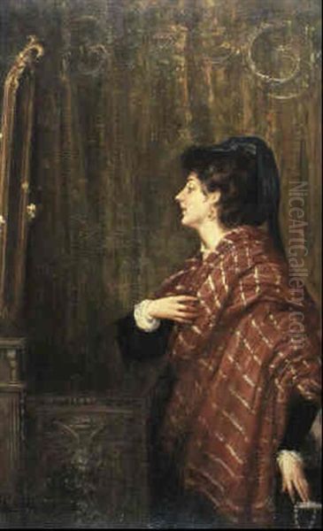 Bildnis Der Carolina Marignani Oil Painting by Mose Bianchi