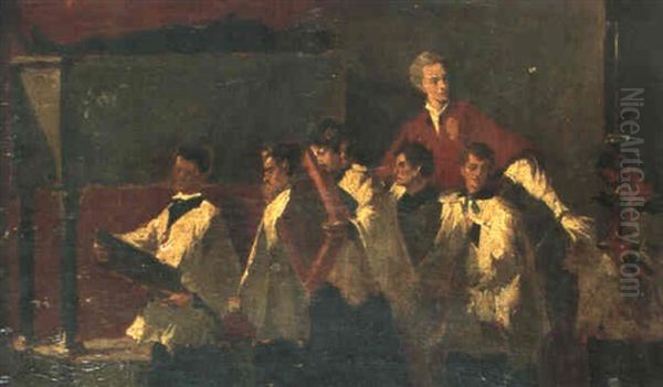 Die Prozession Oil Painting by Mose di Giosue Bianchi