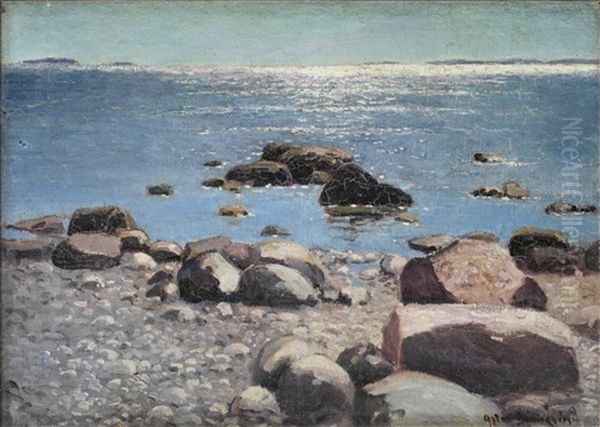 Glittrande Boljor (motiv Fran Sandhamn) Oil Painting by Arthur Bianchini