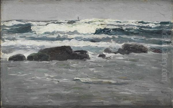 Stenar Vid Hav (motiv Fran Sandhamn) Oil Painting by Arthur Bianchini