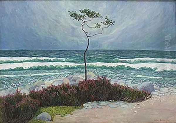 Strandmotiv Fran Sandhamn Oil Painting by Arthur Bianchini