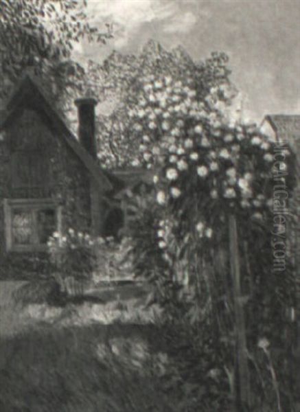 Blommande Tradgard Oil Painting by Arthur Bianchini