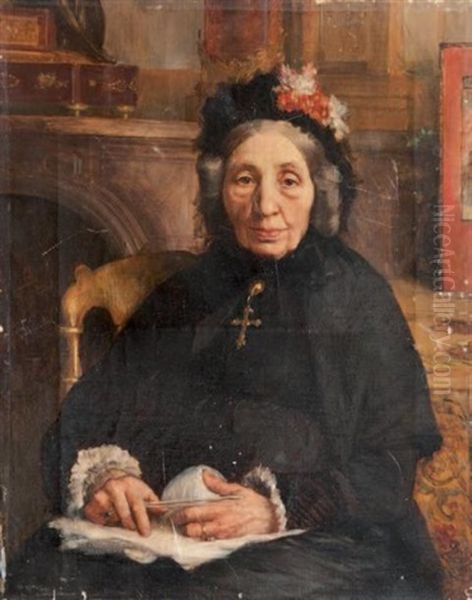 La Couturiere Oil Painting by Francois Auguste Biard