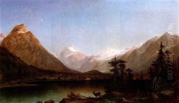 The American Rockies Oil Painting by Albert Bierstadt