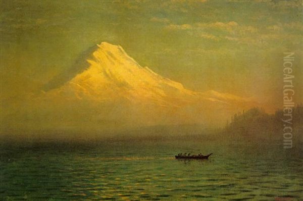 Sunrise On Mount Tacoma Oil Painting by Albert Bierstadt