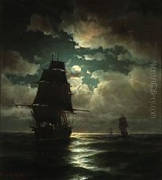 Dynning Efter Haardt Vejr Oil Painting by Carl Ludwig Bille