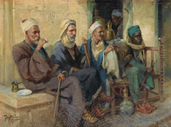L'heure Du The Oil Painting by Tony Binder