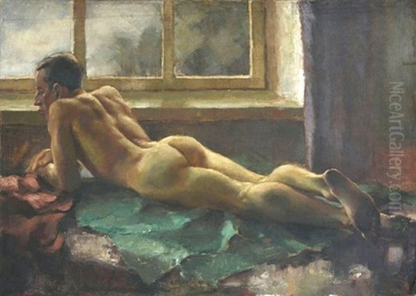 Man's Act Oil Painting by Jekabs Bine