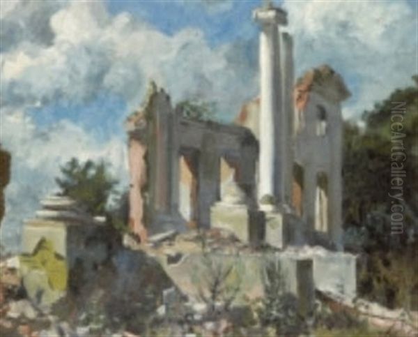 Ruins Oil Painting by Jekabs Bine