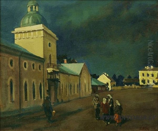 After Sunset Oil Painting by Jekabs Bine