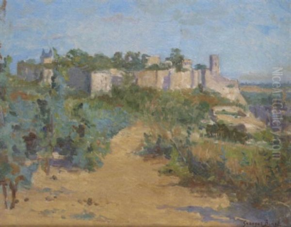 Village Fortifie En Haute Provence Oil Painting by Georges Jules Ernest Binet