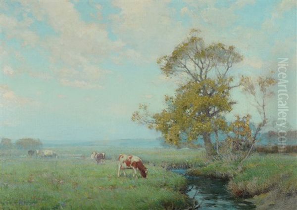 Misty Morn Trevider Valley Oil Painting by Samuel John Lamorna Birch