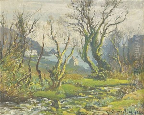 When Daffodils Peep Thro Oil Painting by Samuel John Lamorna Birch
