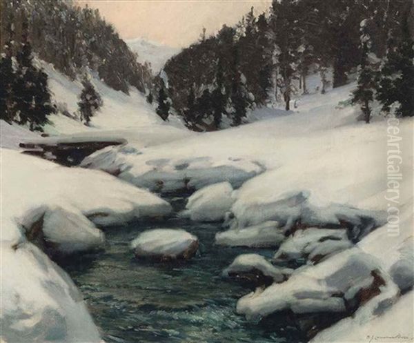 Winter Oil Painting by Samuel John Lamorna Birch