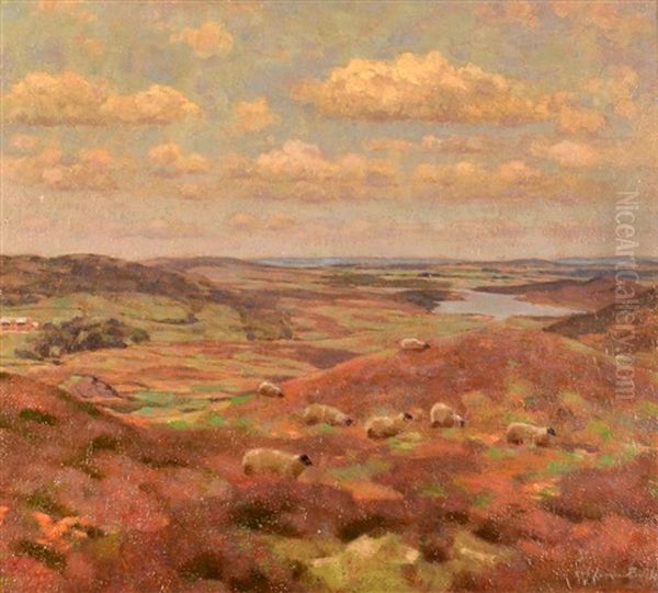 Moorland Sheep Oil Painting by Samuel John Lamorna Birch