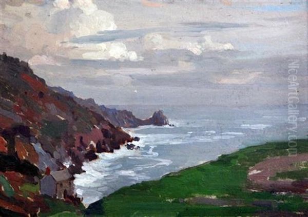 Cornish Cove Oil Painting by Samuel John Lamorna Birch