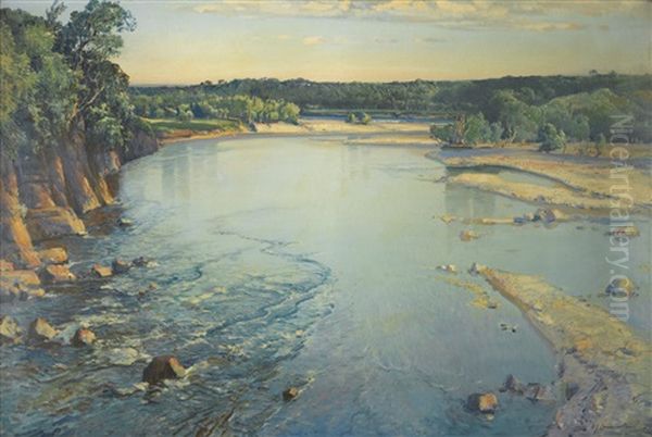 The Shimmering Spey Oil Painting by Samuel John Lamorna Birch